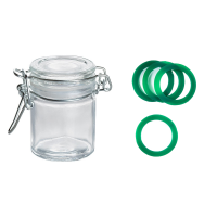 Mini bocal verre 4.5CL joint vert foncé x12