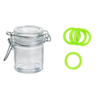 Mini bocal verre 4.5CL joint vert anis x12
