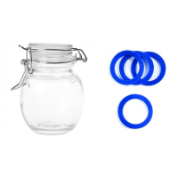 Bocal rond verre 11CL joint bleu foncé x12