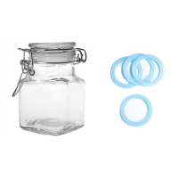 Bocal carré verre 11CL bleu ciel x12