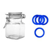 Bocal carré verre 11CL bleu foncé x12