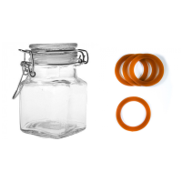 Bocal carré verre 11CL chocolat x12