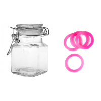 Bocal carré verre 11CL fuchsia x12