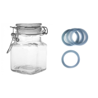Bocal carré verre 11CL gris x12