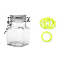 Bocal carré verre 11CL jaune x12