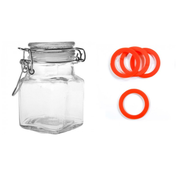 Bocal carré verre 11CL orange x12