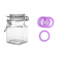 Bocal carré verre 11CL parme x12