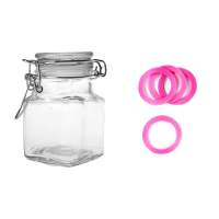 Bocal carré verre 11CL rose x12