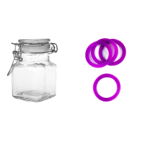 Bocal carré verre 11CL violet x12