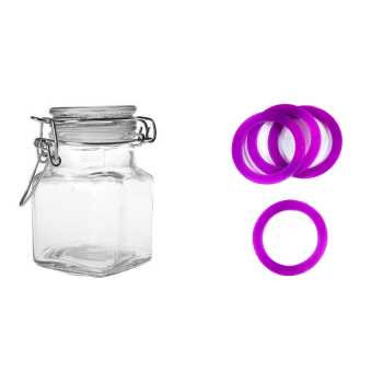 Bocal carré verre 11CL violet x12