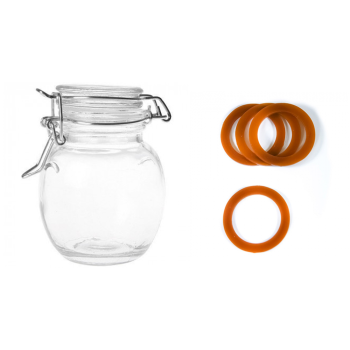 Bocal rond verre 11CL joint chocolat x12