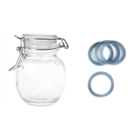 Bocal rond verre 11CL joint gris x12