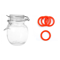 Bocal rond verre 11CL joint orange x12
