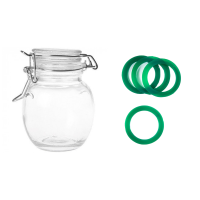 Bocal rond verre 11CL joint vert foncé x12