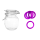 Bocal rond verre 11CL joint violet x12