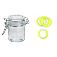 Mini bocal verre 4.5CL joint jaune x12