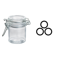 Mini bocal verre 4.5CL joint noir x12