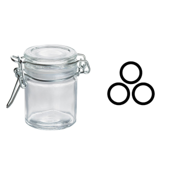 Mini bocal verre 4.5CL joint noir x12