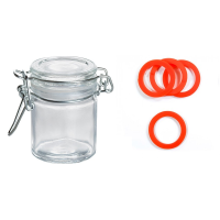 Mini bocal verre 4.5CL joint orange x12