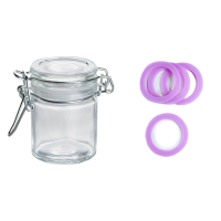 Mini bocal verre 4.5CL joint parme x12