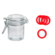 Mini bocal verre 4.5CL joint rouge x12