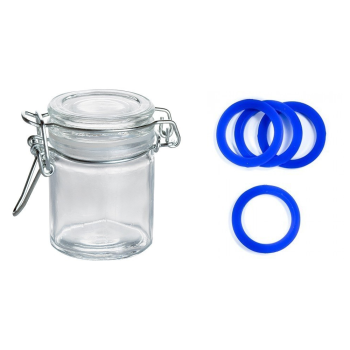Mini bocal verre 4.5CL joint gris x12