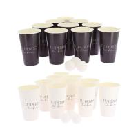 JEU DE BEERPONG "TU PERDS TU BOIS" 6 BALLES+20 GOB NOIR ET BLANC