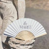 EVENTAIL "LA MARIEE" PAPIER BLANC ET BOIS