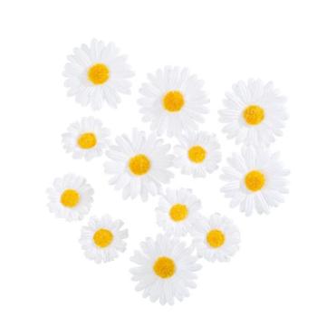 MARGUERITES BLANCHES ET JAUNES DIAM. 3CM ET 4.5CM X12
