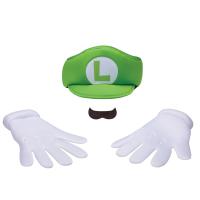 KIT SUPER LUIGI ENFANT (casquette/moustache/gants)