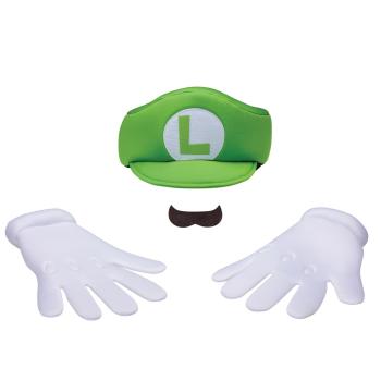 KIT SUPER LUIGI ENFANT (casquette/moustache/gants)