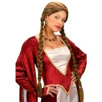 PERRUQUE REINE DE LA RENAISSANCE BRUNE