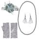 SET ANNEES 20 CHARLESTON (bandeau,collier,boucles, gants sans doigt)