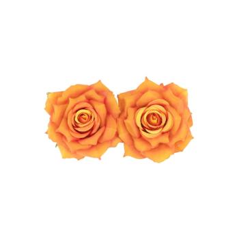 SET 2 ROSES ORANGES 9X5.5CM