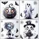 STICKERS HALLOWEEN 30X30CM (4 modèls aléatoires)