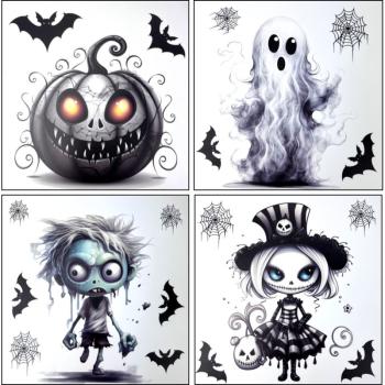 STICKERS HALLOWEEN 30X30CM (4 modèls aléatoires)
