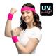 SET 3 BANDEAUX EPONGE ROSE FLUO UV