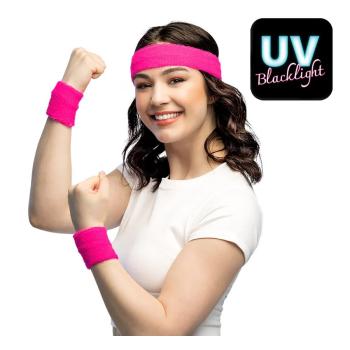 SET 3 BANDEAUX EPONGE ROSE FLUO UV