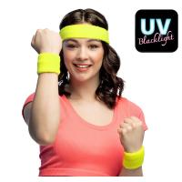 SET 3 BANDEAUX EPONGE JAUNE FLUO UV