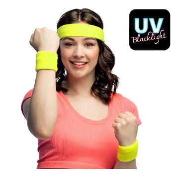 SET 3 BANDEAUX EPONGE JAUNE FLUO UV