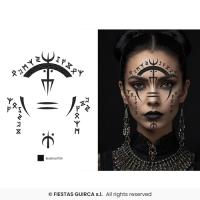 TATOUAGE VISAGE SORCIERE VOODOO GLITTER 13X15CM