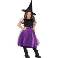 COSTUME SORCIERE NOIR ET VIOLET 7 / 9 ANS