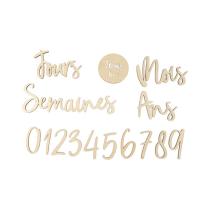 KIT PHOTOBOOTH 1ERES ANNEES DE BEBE BOIS 15 PIECES